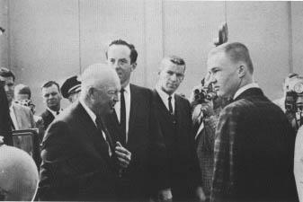 Eisenhower mingling with crowd 