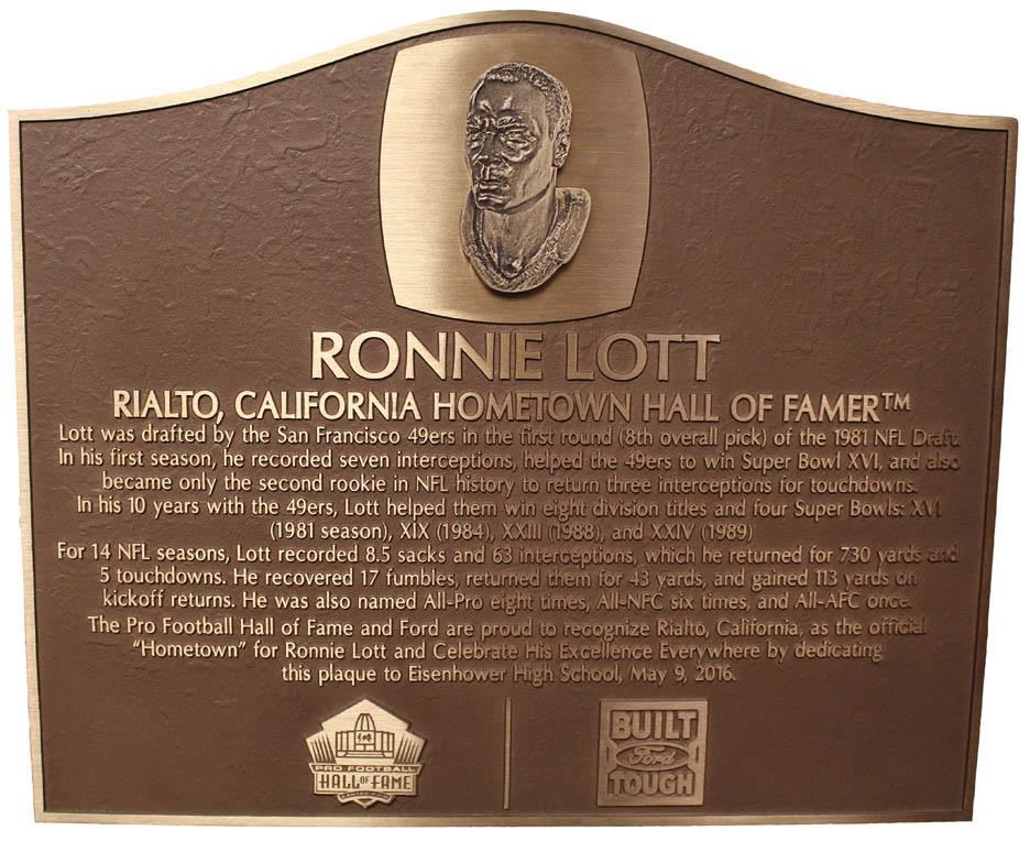 Ronnie Lott Hometown Hall of Fame 