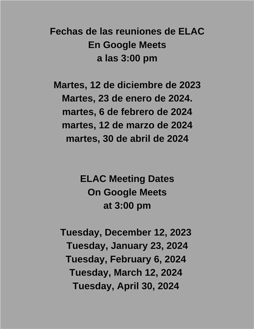 ELAC Dates