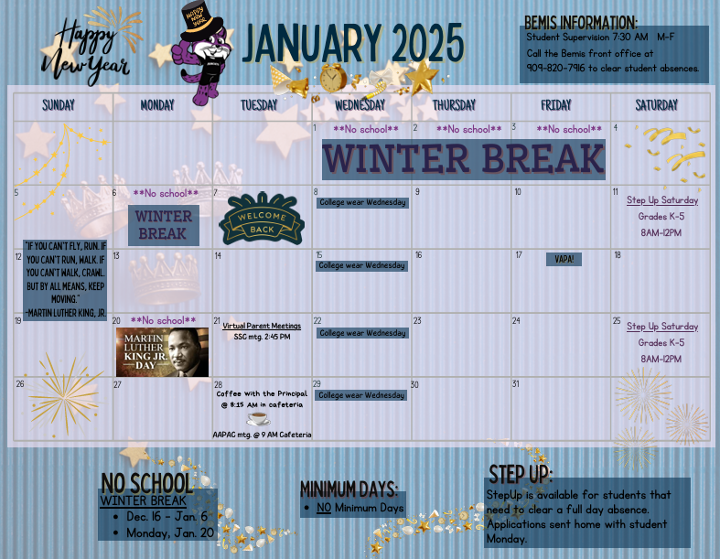  January Family Calendar