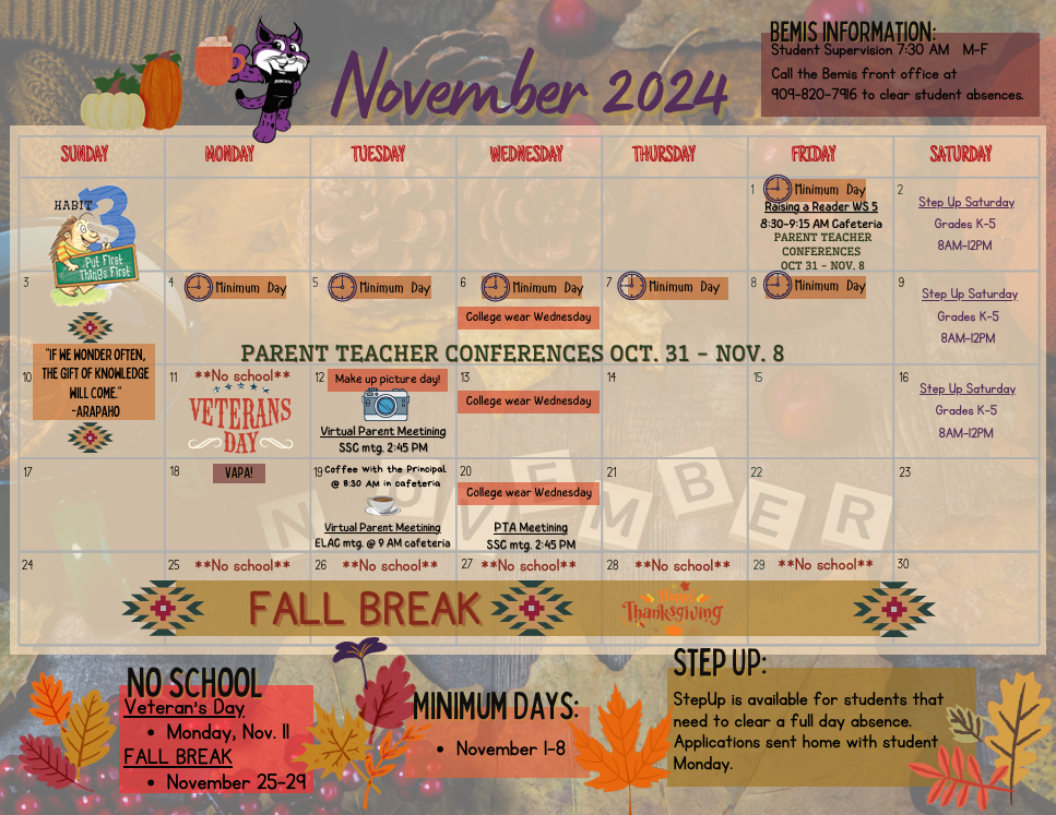  November calendar