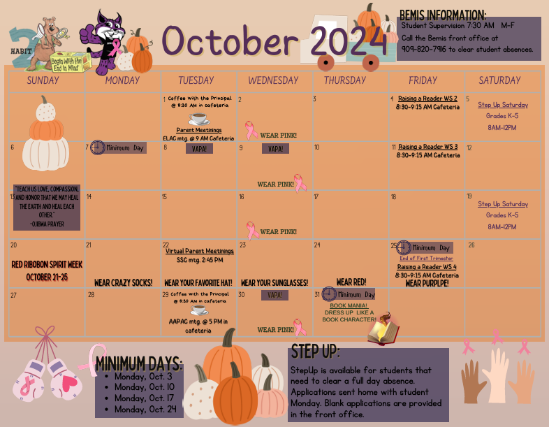  October Family Calendar